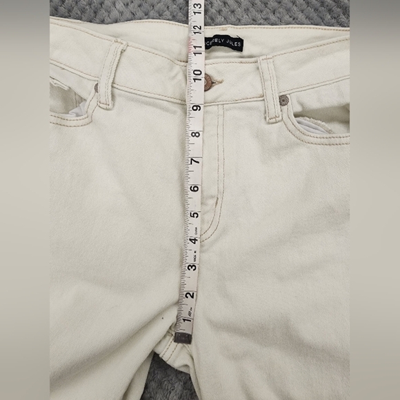 Sincerely Jules Cream High Rise Distressed Jeans size 11/30 EUC LIKE NEW - Picture 11 of 11